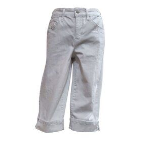Gloria Vanderbilt Skimmer High Rise White Cuffed Capri Jeans Size 8